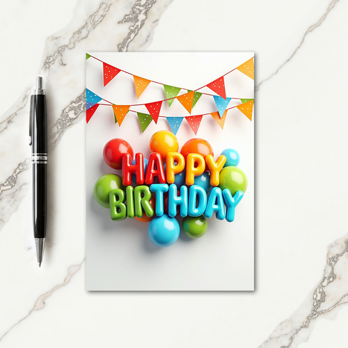 Colorful Puffy Birthday Card