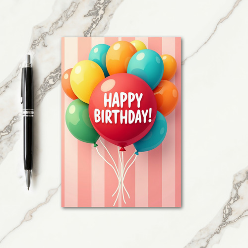 Colorful Sphere Birthday Card