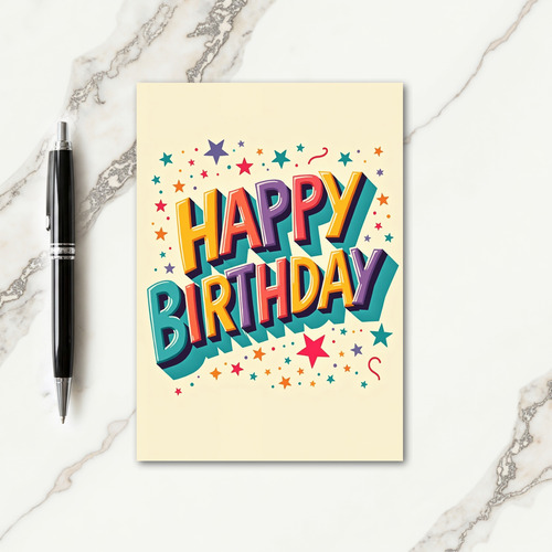 Colorful Stacked Birthday Card