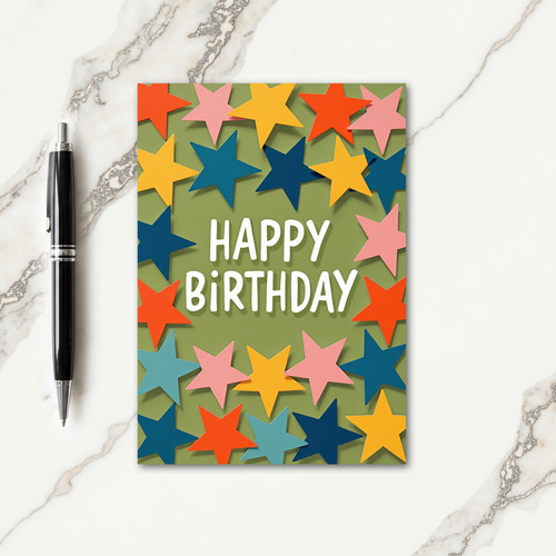 Colorful Starry Birthday Card