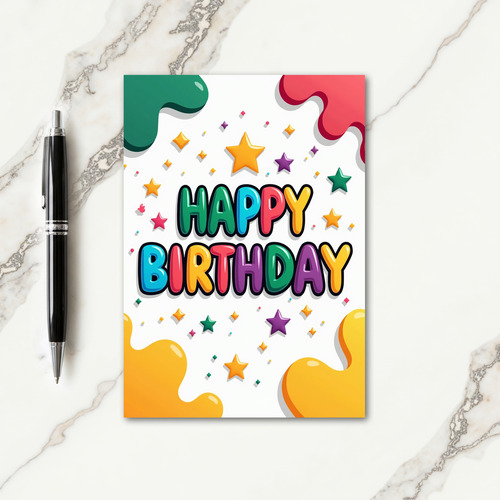 Colorful Stars Birthday Card