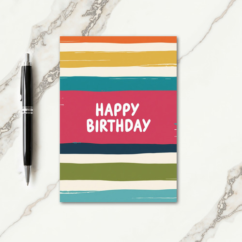 Colorful Striped Birthday Card