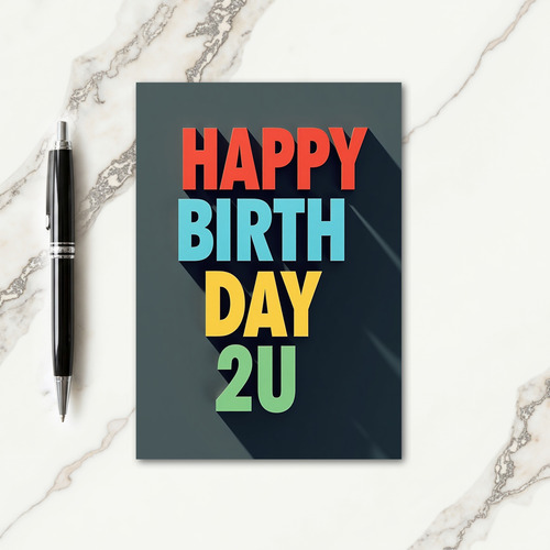 Colorful Text Birthday Joy Card