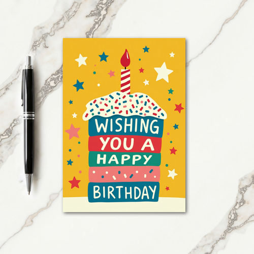Colorful Tiered Birthday Card