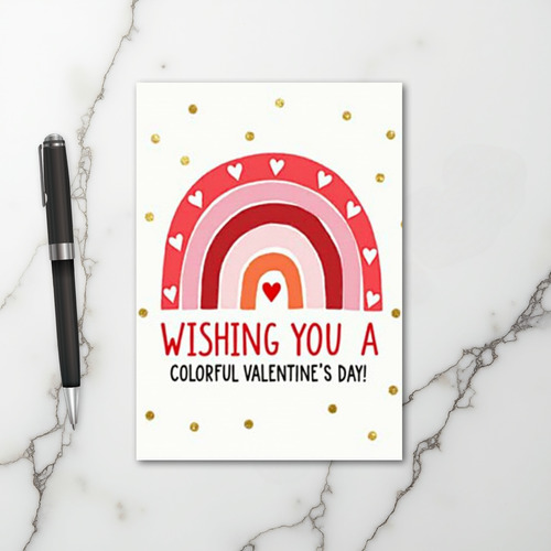 Colorful Valentines Day Rainbow Card