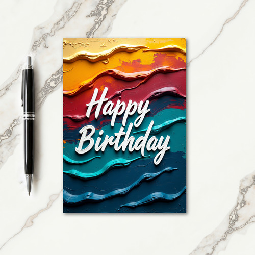 Colorful Wavy Birthday Card