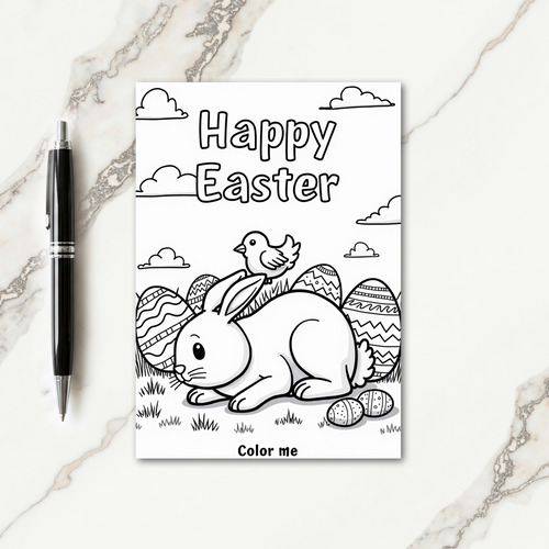 Coloring Spring Friends Card