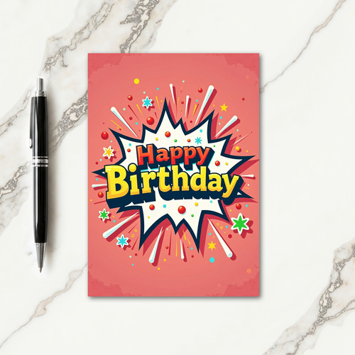 Comic Birthday Burst Card