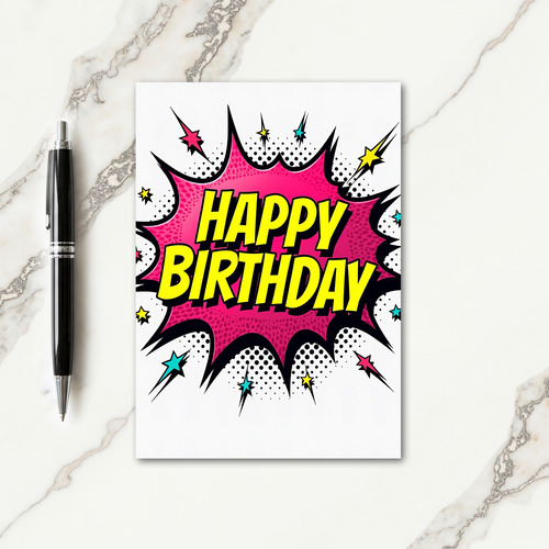 Comic Burst Birthday Card