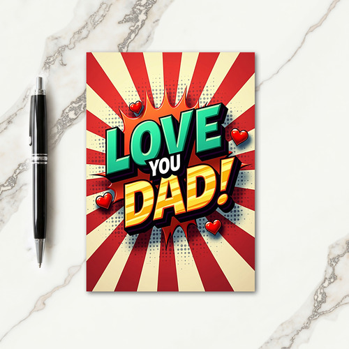 Comic Style Fathers Day Card