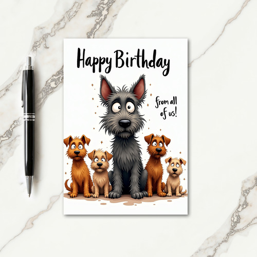 Comical Pups Birthday Card