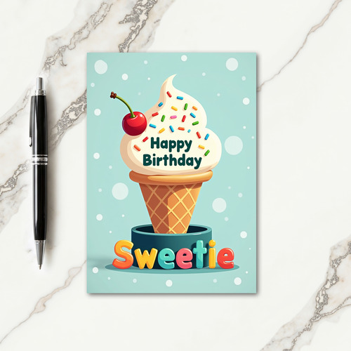 Cone Birthday Treat Card