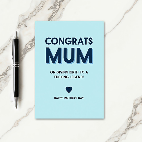 Congrats Mum Indigo Heart Card