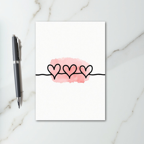 Connected Hearts Love Watercolor Card