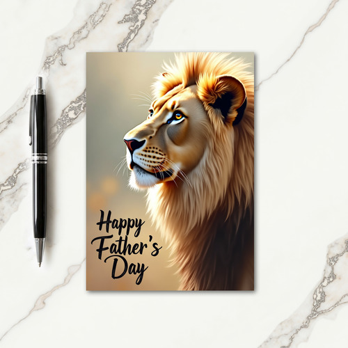 Contemplative Lion Fathers Card