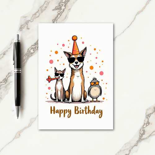 Cool Animals Birthday Card
