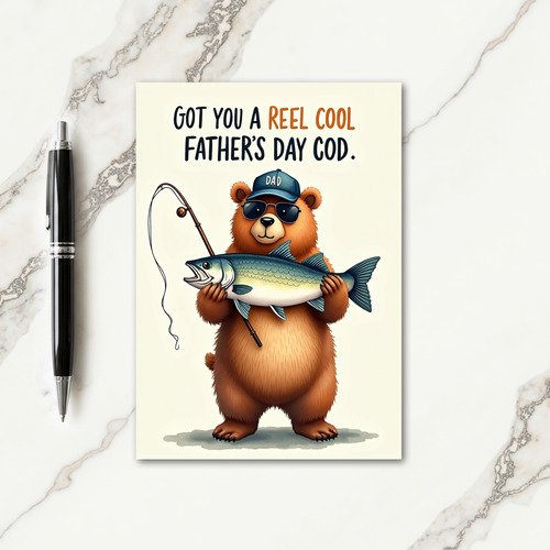 Cool Bear Fathers Day Greeting Card