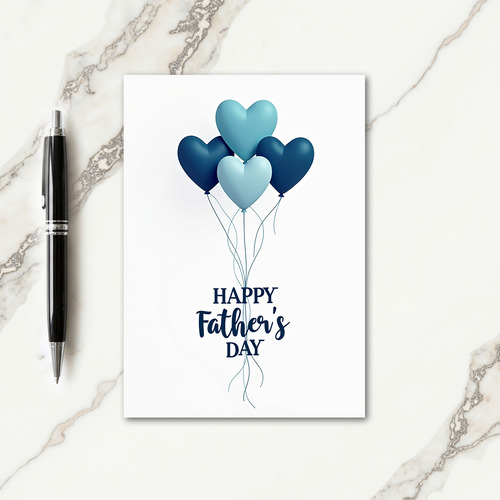 Cool Blue Hearts Fathers Day Card