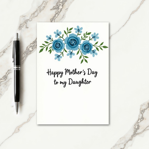 Cool Blue Roses Mothers Day Card