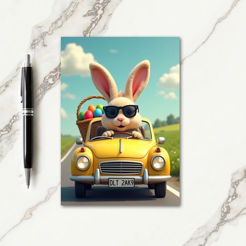 Cool Bunny Spring Ride Card