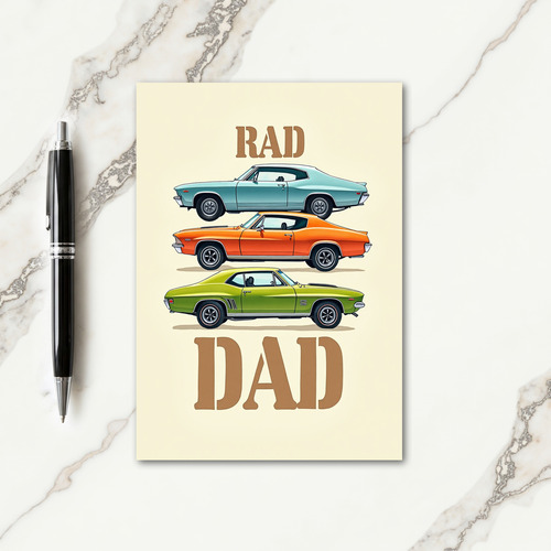 Cool Car Dads Day Tribute Card