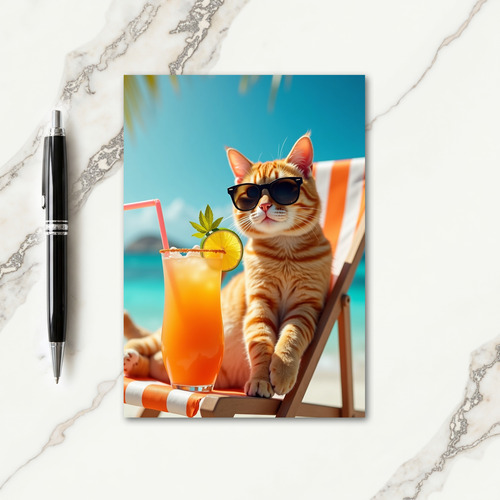 Cool Cat Birthday Scene Card