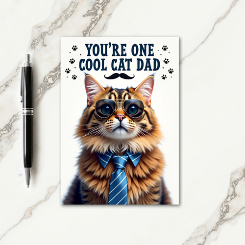 Cool Cat Dad Portrait Card