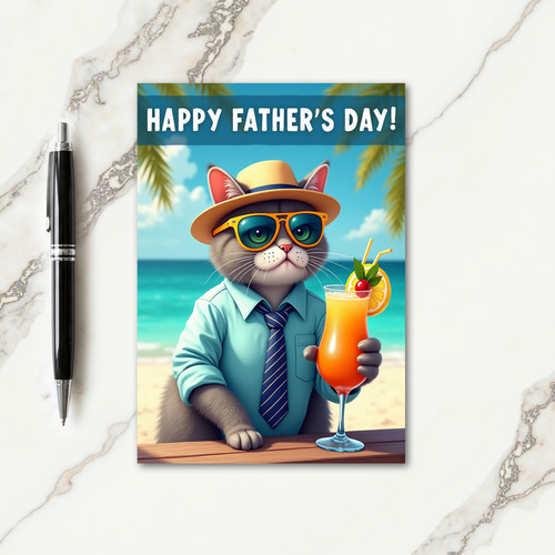 Cool Cat Fathers Day Getaway Card