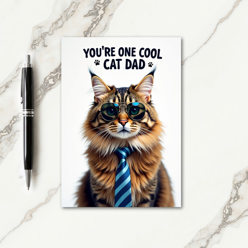 Cool Cat Fathers Day Portrait Card