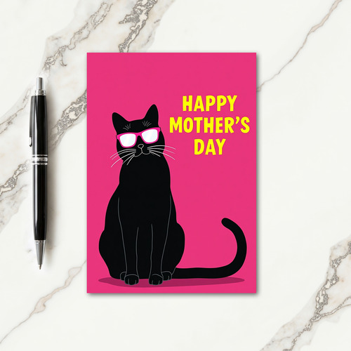 Cool Cat Mothers Day Art Card