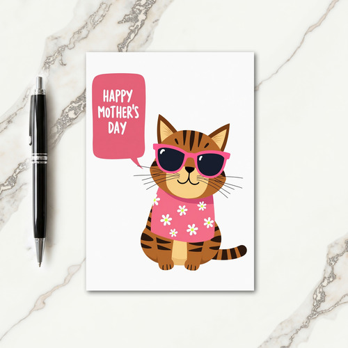 Cool Cat Mothers Day Message Card