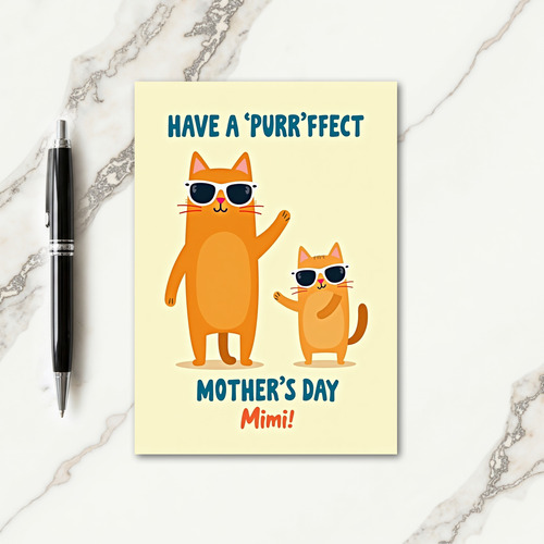 Cool Cat Mothers Day Wave Card