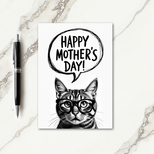 Cool Cat Mothers Day Wish Card