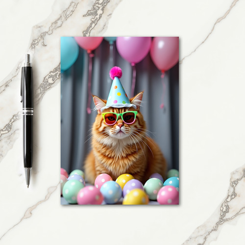 Cool Cat Party Celebration Card