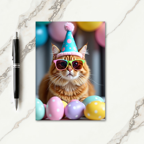 Cool Cat Party Time Card