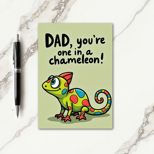 Cool Chameleon Fathers Day Card