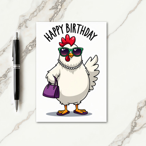 Cool Chicken Birthday Card