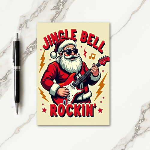 Cool Christmas Guitarist Card