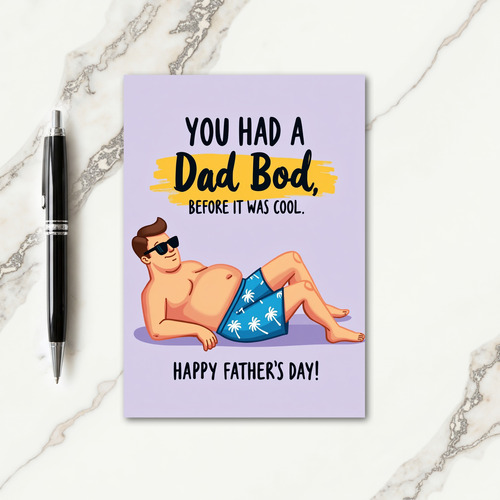 Cool Dad Bod Fathers Day Card