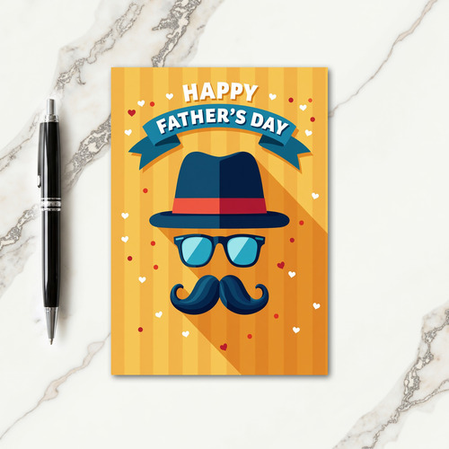 Cool Dad Mustache Fathers Day Card