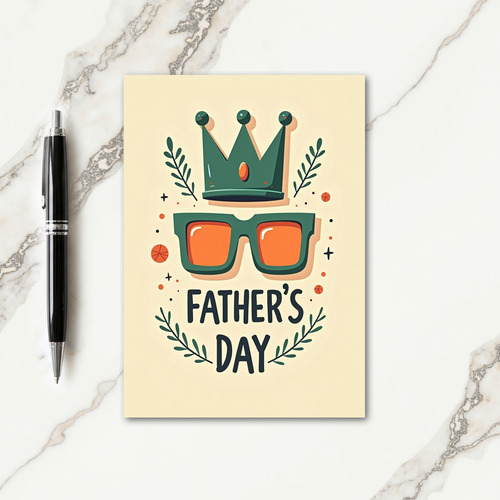 Cool Dads Day Crown Sunglass Card