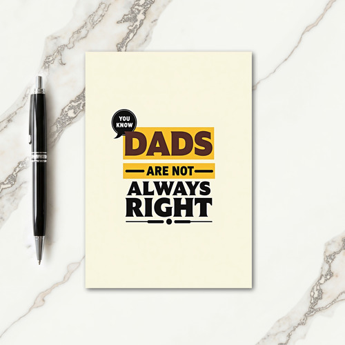Cool Dads Typography Card