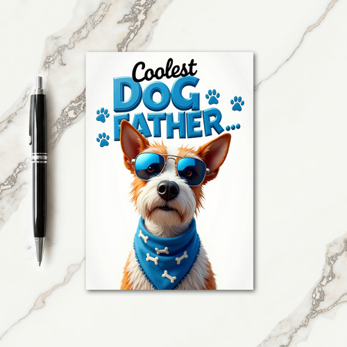 Cool Dog Father Illustration Card