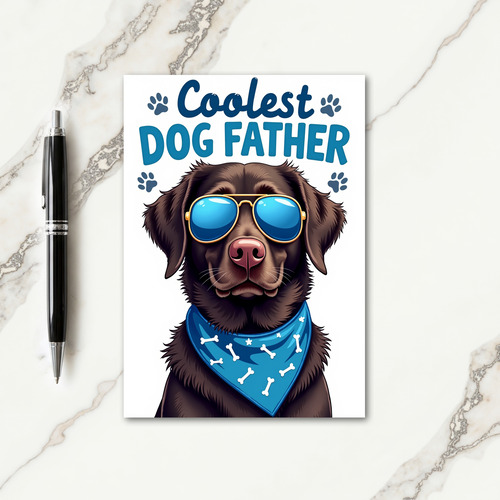 Cool Dog Father Ocean View Card