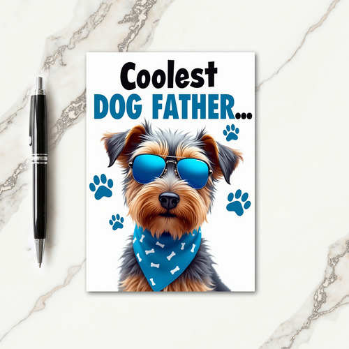Cool Dog Father Paw Prints Card