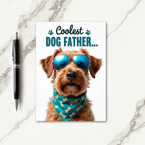 Cool Dog Fathers Day Aviator Card