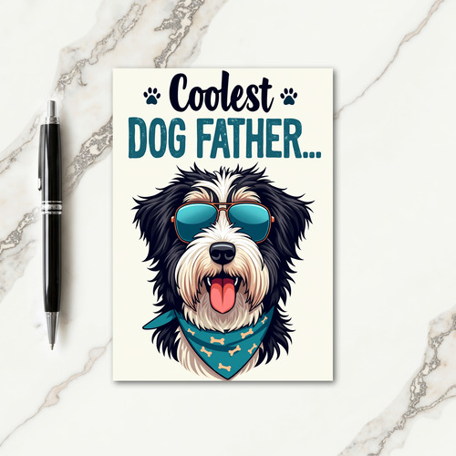 Cool Dog Fathers Day Graphic Card