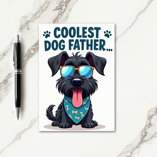 Cool Dog Fathers Day Greeting Card