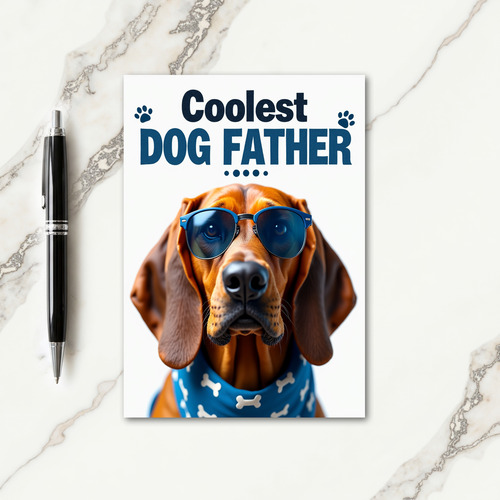 Cool Dog Fathers Day Photo Card