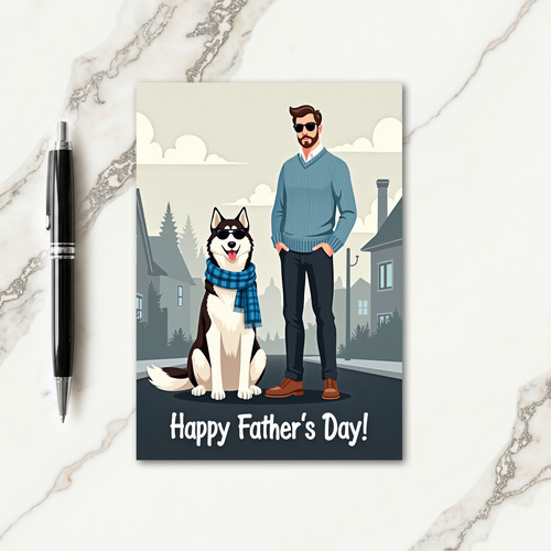 Cool Dog Fathers Day Picture Card